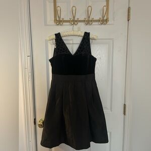 Taylor Black V-Neck Fit & Flare Mini Dress
